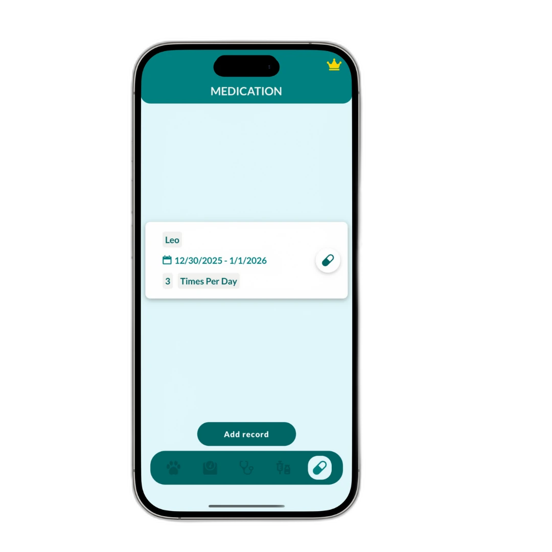 Vet Record pet health tracking dashboard